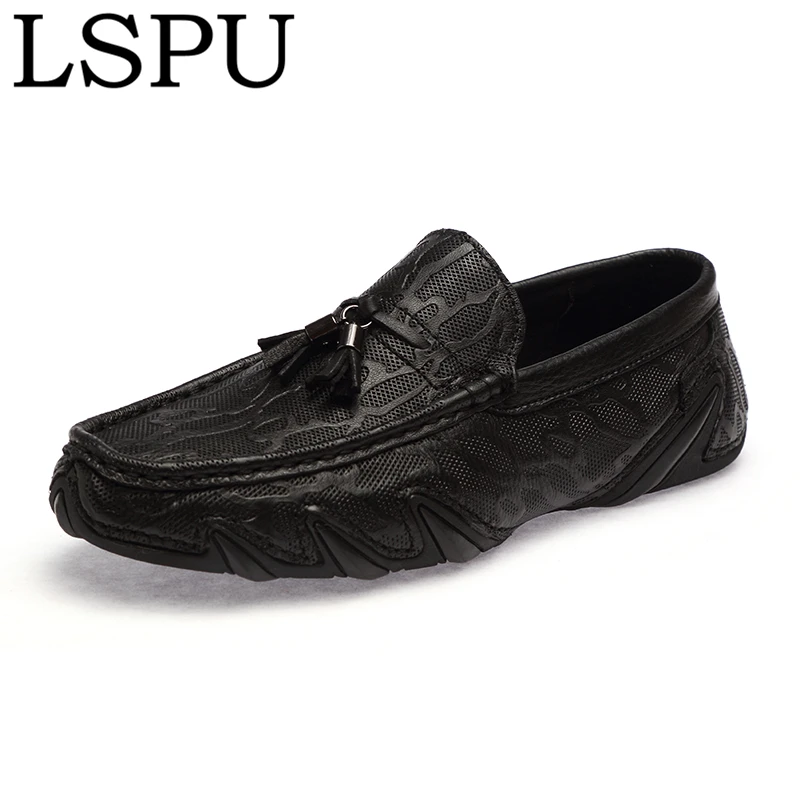 

High Quality Genuine Leather Men Loafers Slip On Breathable Casual Boat Shoes Fashion Flat Men Driving Shoes Moccasins Size38-44