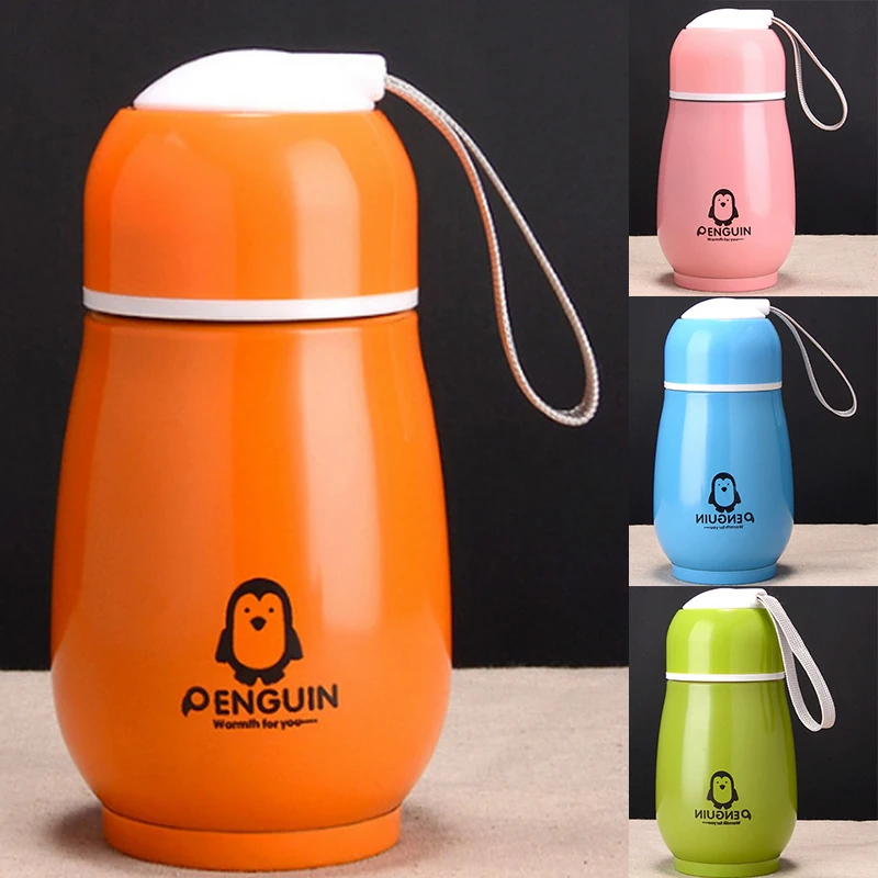 1PC Fashion Lovely Unisex Stainless Steel Penguin 300lml Vacuum Double Layer With Rope Hot water heating bottle | Дом и сад