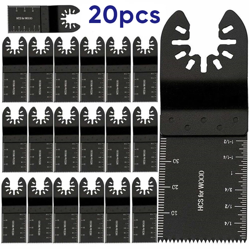 

20Pcs Cutter Set Quick Release Black Replacement Oscillating Tool For Dry wall
