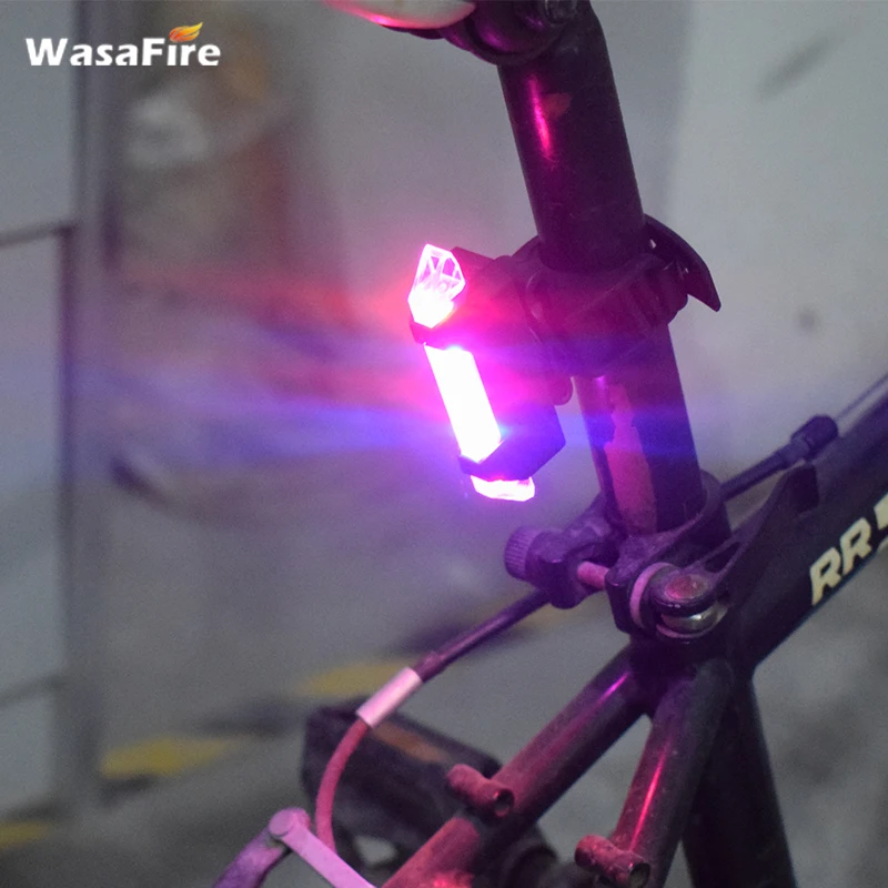 WasaFire Водонепроницаемая светодиодная фара для велосипеда задний фонарь красный синий велосипед задняя защита задних фонарей