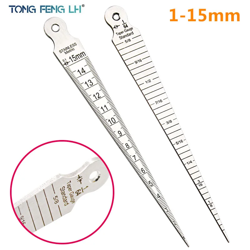 1 15mm Wedge feeler Gap Hole Taper Gauge Stainless Steel Ruler Welding ...