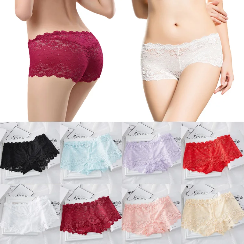 

High Quality Free Size Lace Floral Mid Waist Sexy Fashion Lingerie Underwear Panties Women Girls