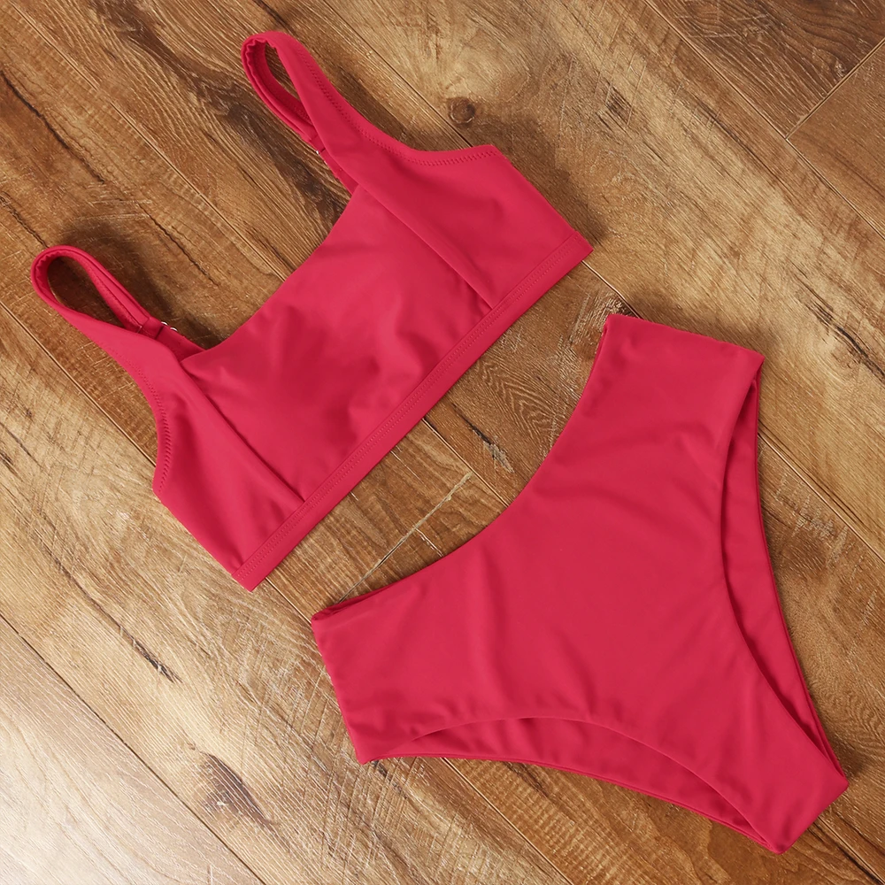 Cena Sexy wzór w cętki strój kąpielowy wysokiej talii strój kąpielowy push up bikini 2019 brazylijski bandażowy strój kąpielowy kobiety maillot de bain femme