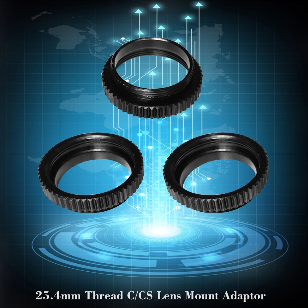 3 sztuk/partia Metal 5mm C do CS Adapter do montażu 25.4mm gwint C/CS Adapter do montażu obiektywu aluminiowy pierścień konwertera do kamery CCTV bezpieczeństwa