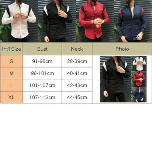 Men Slim Fit  Long Sleeve Shirt Summer Cool Fashion Casual V-Neck Tops S-XL