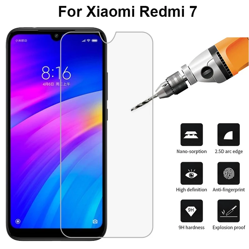 

Xiaomi Redmi 7 Tempered Glass High Quality Screen Protector Film For Xiaomi Redmi 7 32gb Mobile Phone Glass Accessories
