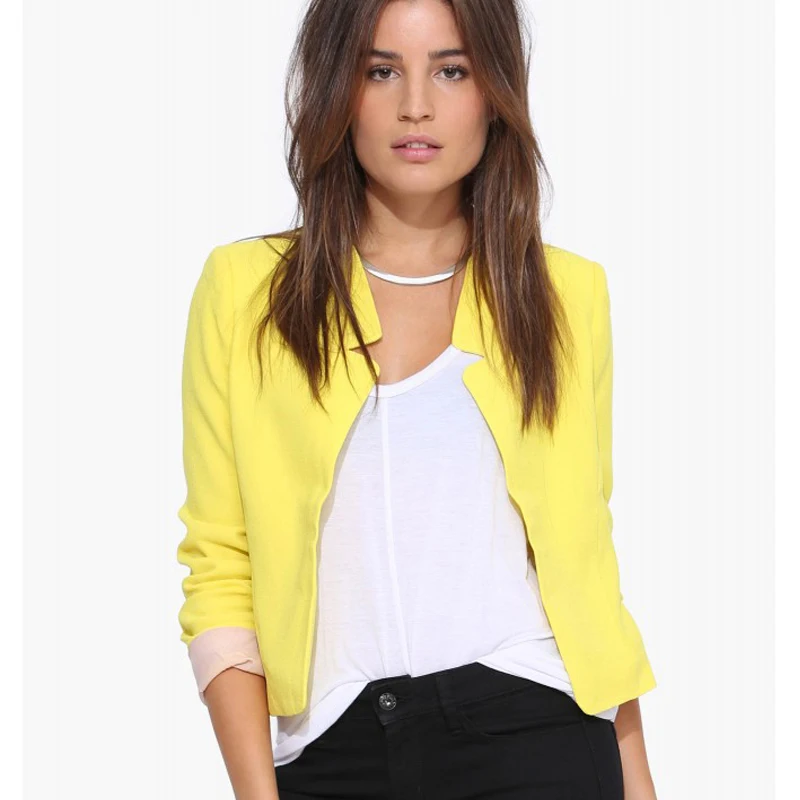 

Blazers Women 2024 Autumn Casual Women's Blazer Candy Color Cardigan Notched Collar Fashion Ladies Jacket Coat Blazer Feminino