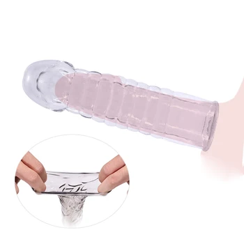 Cocks Extender manchon pénis Cocks couverture manchon réutilisable silicone préservatif avec pointe pointillé pour hommes gode gaine préservatifs jouets sexuels