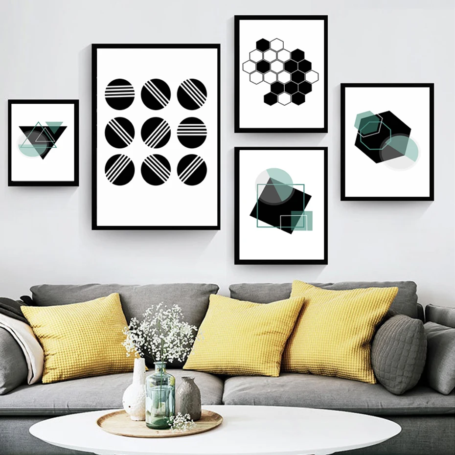 

Abstract Geometric Line Black and White Canvas Paintings Picture Nordic Posters and Wall Art Print Living room Home Office Decor