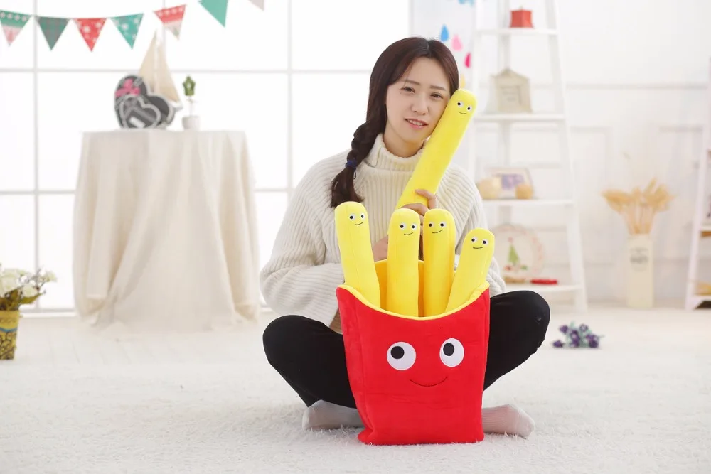 Chip de Pizza Brinquedo de Pelúcia Kawaii de Pelúcia Babiqu 1 pc Simulação Fast Food Travesseiro Leitoso Chá Almofada Bonito Macia Super Qualidade Presentes Criança 4 Cheap Pelúcia da vida real