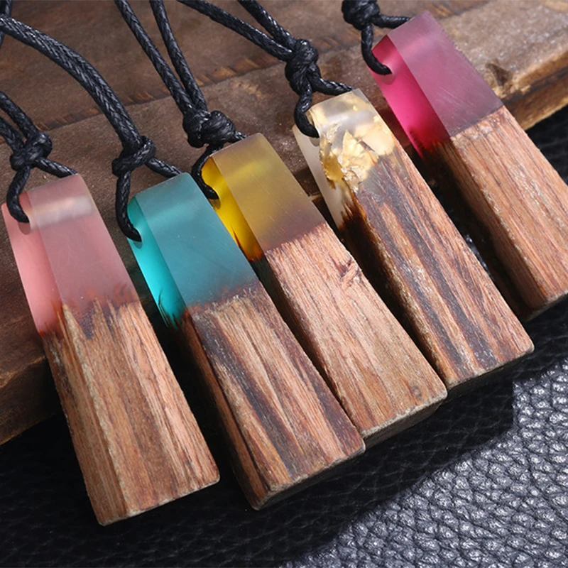

2018 New Bohemia Style Handmade Wood Long Necklace Women Girls Vintage Resin Necklaces Pendants Men Wooden Jewelry Wholesale R5