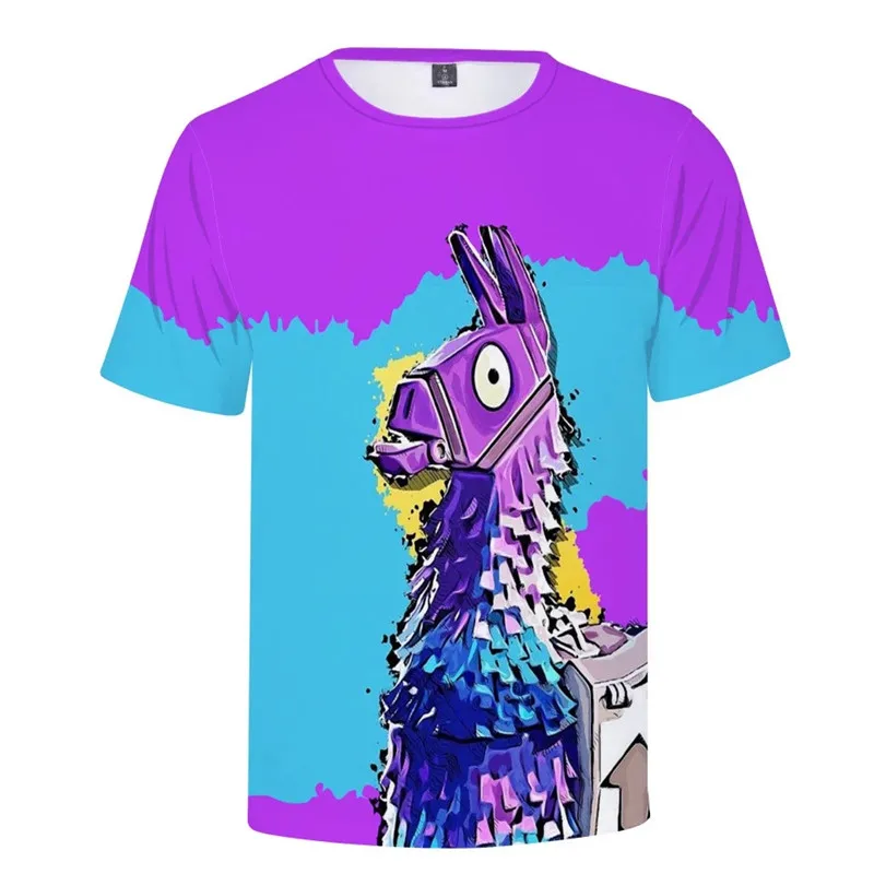 

Hot High Quality Game Battle Royale Alpaca Treasure Chest Colour Summer Hip Hop 3D Printed t shirt Harajuku Unisex Short Sleeve