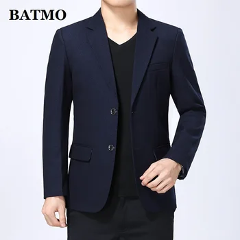 

Batmo 2019 new arrival high quality smart casual blazer men,men's casual suits,men's navy blue jackets plus-size M-3XL 01