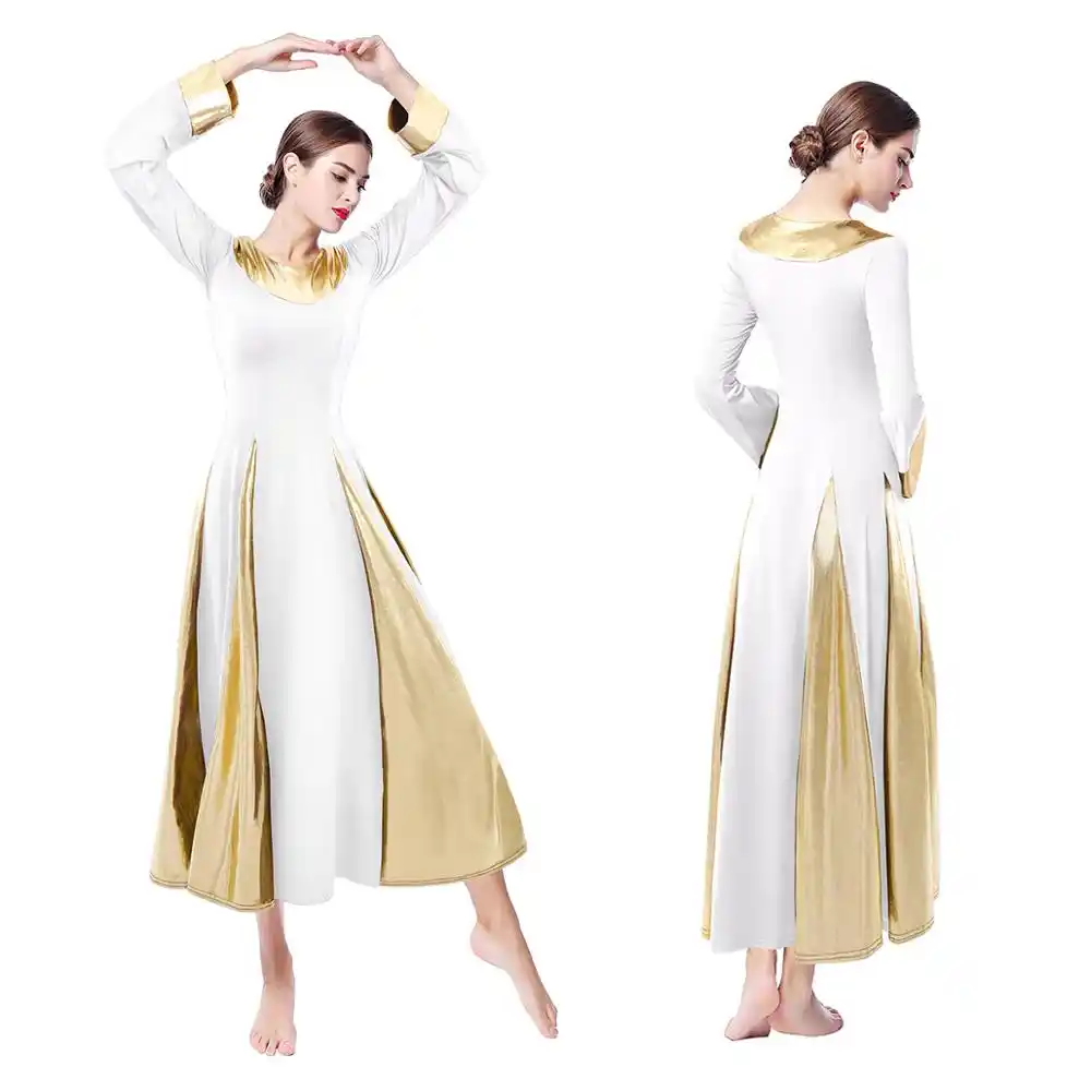 white long sleeve church dress