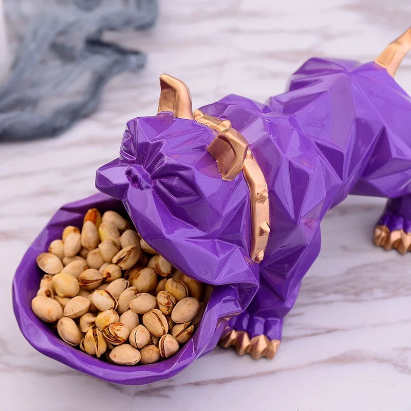 

Geometric Bulldog Storage Box Statue Animals Dog Figurine Sculpture Resin Art&Craft Candy Dish Key Storage Home Decoration R746