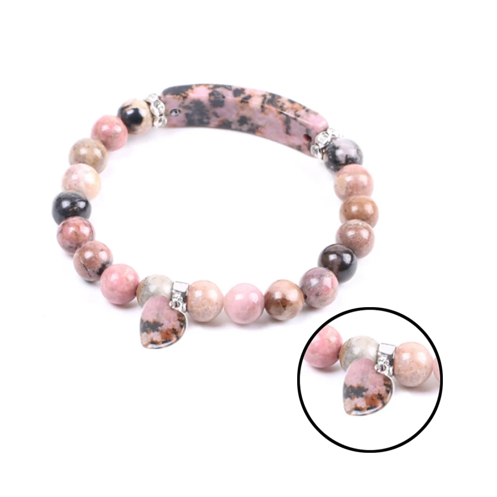 Простой Творческий любовь браслет с кулоном Сердце Прямоугольник камни для женщин натуральный браслет из Красного камня любовь кулон