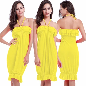 

Mini Ruffle Plage Robe Feminine Top Bathing Suits Cover Ups Sexy Transparent Stretch Mesh Beachwear Women Beach Bathro