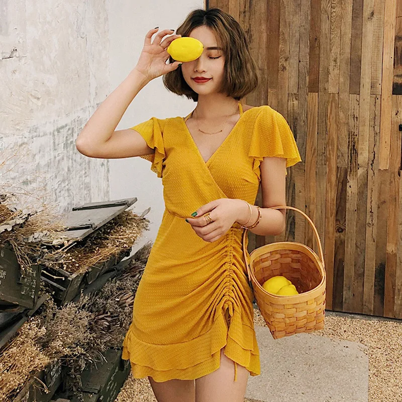

Bikini One Piece Vintage For Women 2019 Swimsuit Swimming Suit Plus Size Swimwear Skirt Underwire Bracket Cartoon Spandex Sierra