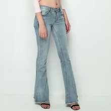 Женские новые джинсы женские Рог Джинсы женские Европа и Америка Тонкий рог джинсы для женщин больше размеров S-XL XXL