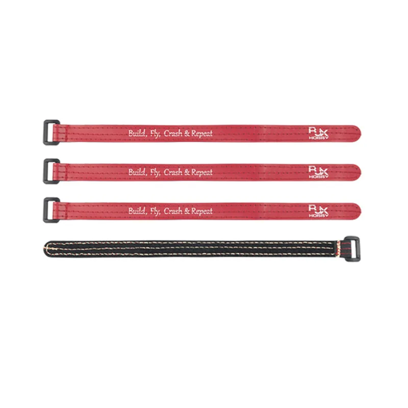 RJX Hobby 30015mm Non-Slip Silicone Battery Straps - 4pcs RedBlack (6)