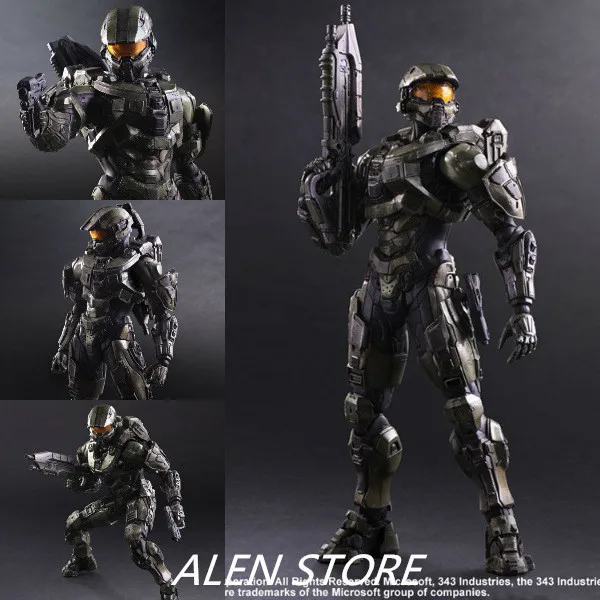 

ALEN Action Figure Playarts Kai Master Chief PVC Model Toy Anime Movie Model Play Arts Kai Halo 5 Figure Playarts Kai