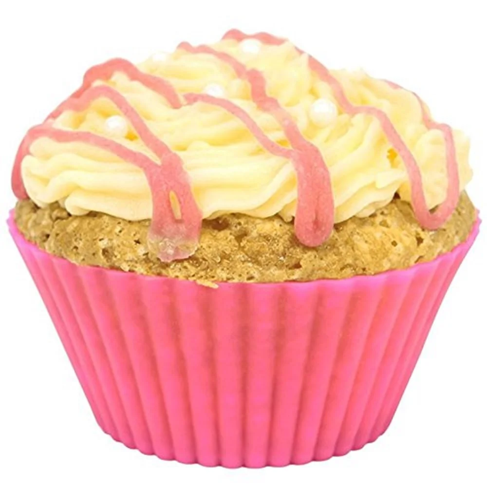 12 Pieces 7cm Silicone Round Reusable Baking Cake Molds Jelly Mould Cupcake Maker Muffin Cup for home Bakery Pastry Tools