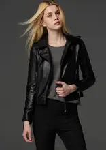 Autumn black street fashion oblique zipper motorcycle genuine leather jacket womens sheepskin coats high quality clothes