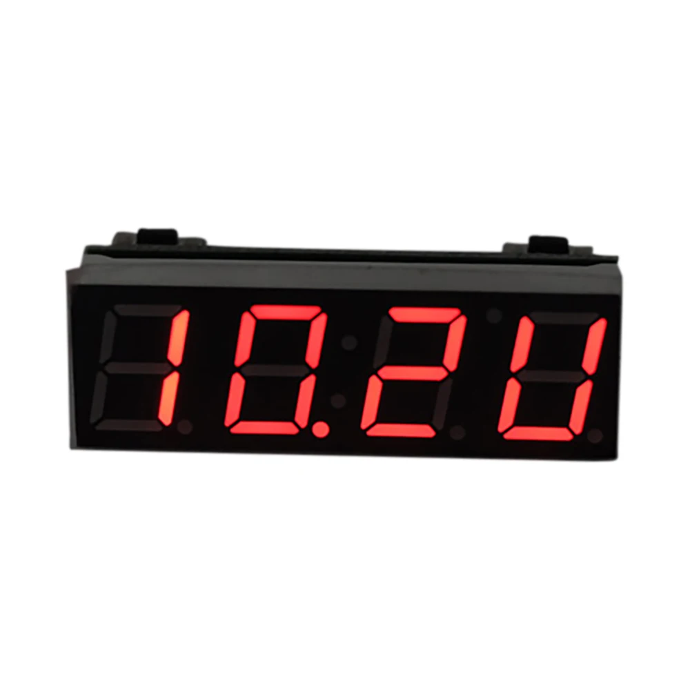 Портативный Автомобильный цифровой электрические часы таймер светодиодный температурный часы зеленый синий красный свет термометр Вольтметр светодиодный дисплей часы - Цвет: Красный