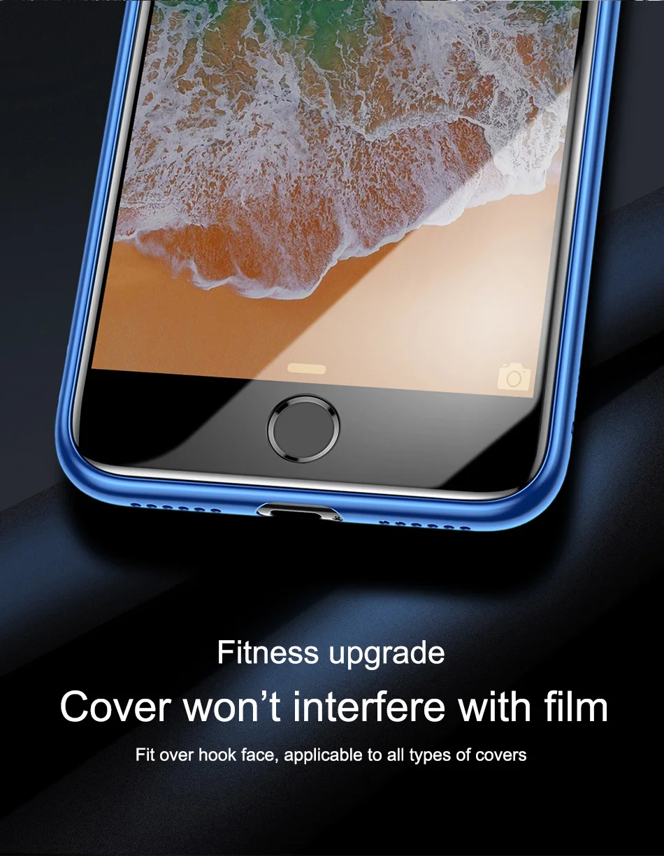 Baseus 7D Защитная пленка для экрана из закаленного стекла для iPhone 8 7 Plus закаленное 0,3 мм переднее изогнутое полное покрытие краев Защитная пленка для стекла