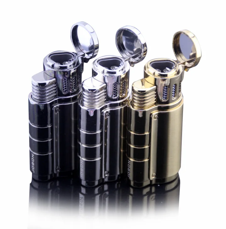 Cigarette Accessories Metal Gas Lighter Black Butane Windproof Lighter