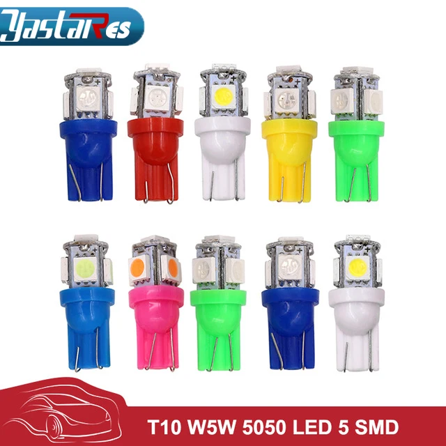 10X T10 5SMD DC 12 в 1 Вт 5050 5 SMD 192 168 194 W5W белый/синий/красный/зеленый/желтый/розовый