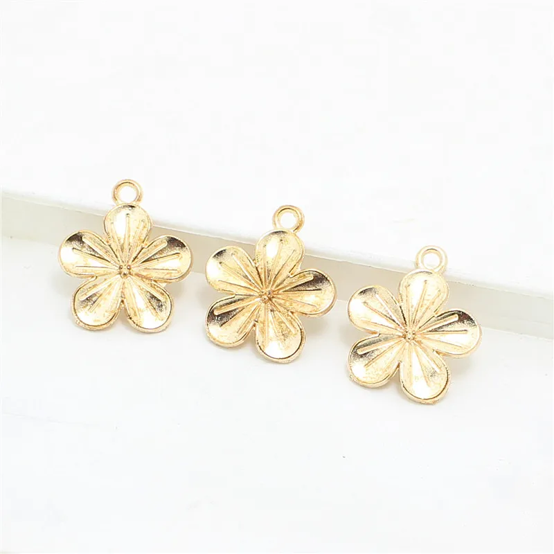 

Sweet Bell Fine Jewelry 30PCs 19*22MM KC gold Tone Lily Flower Charms Pendants Findings For Jewelry Making Charms 3D526