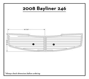 

2008 Bayliner 246 Swim Platform Pad Boat EVA Teak Decking 1/4" 6mm
