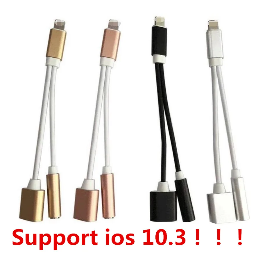 2 in 1 Charging Audio Adapter For iPhone 7 7 Plus Lighting to 3.5MM