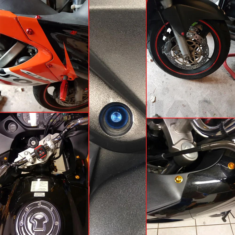 10 шт 6 мм ЧПУ мотоциклетная нательная защита работы Черная холщовая обувь для suzuki tl1000r sv1000 s gsxr1300 gsf1200 gsf1250 1300 1200 1250