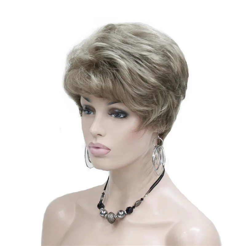 Pаспродажа StrongBeauty женские парики натуральный пушистый блонд каштановые короткие вьющиеся волосы синтетический полный парик
