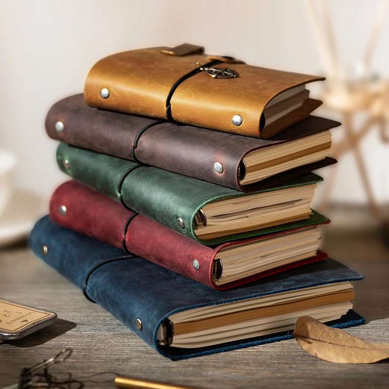 Ceny Handmade 100% Vintage Leather notes podróżny caderno Diary A6 A7 A5 notatnik planner bullet journal kalendarz do szkoły spiral