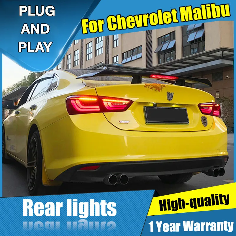 Cheap Car Styling LED Tail Lamp for Chevrolet Malibu Tail Lights 14-18 for Malibu Rear Light DRL+Turn Signal+Brake+Reverse LED light 3
