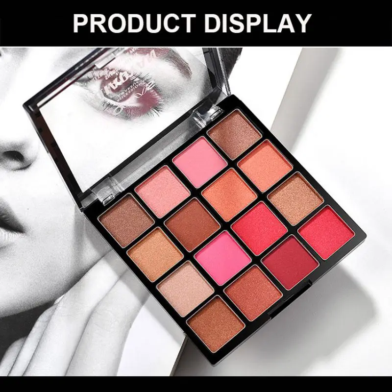 

16 Colors Eyeshadow Professional Glitter Pigmented Eye Shadow Flash Shimmer Matte Easy to Wear Waterproof Eyes Makeup Palette