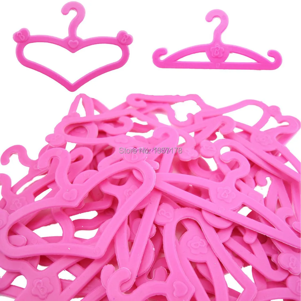 20 pcs lot cute pink mix hangers accessories for barbie clothes