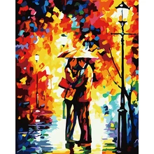 Романтический уличные фонари декорации DIY цифровая картина маслом номерам Современная Картина на холсте Живопись уникальный подарок домашний декор 40x50 см