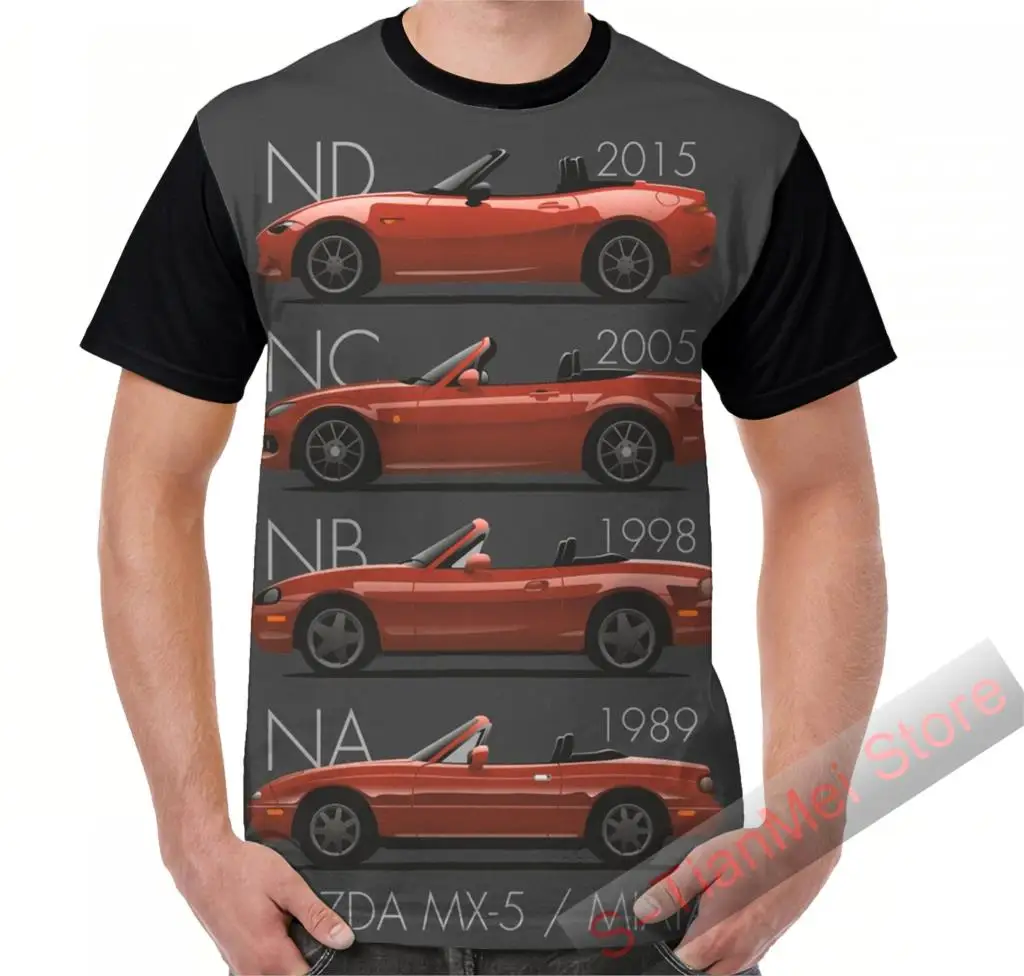 Летняя футболка с принтом свободыне мужские топы футболки Mazda MX-5 Эволюция