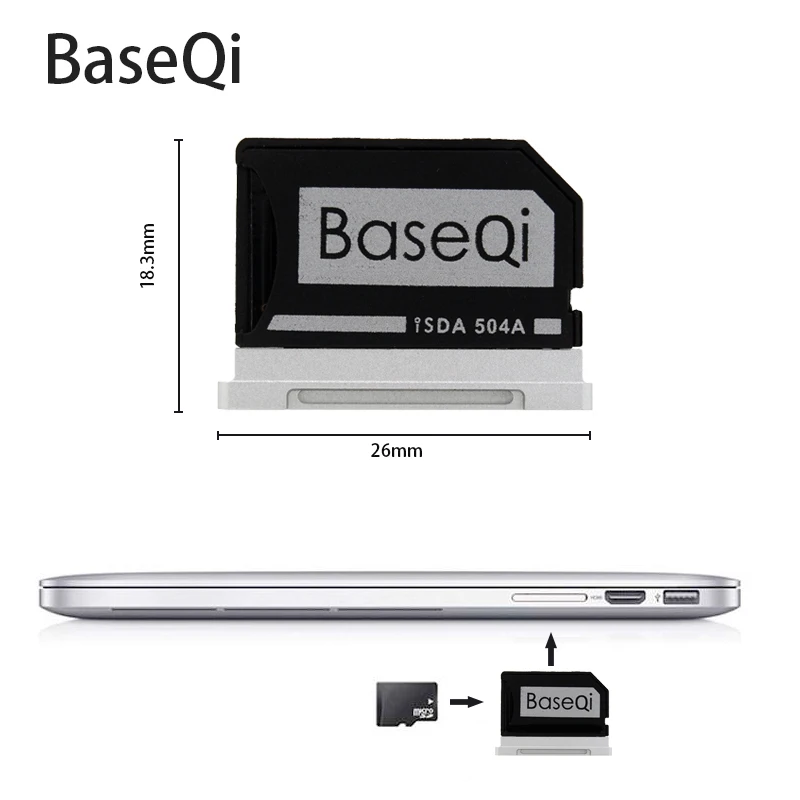 Алюминиевый кард ридер для Macbook Pro Retina 15 '' с конца 2013 по 504A BASEQI|Адаптеры карт