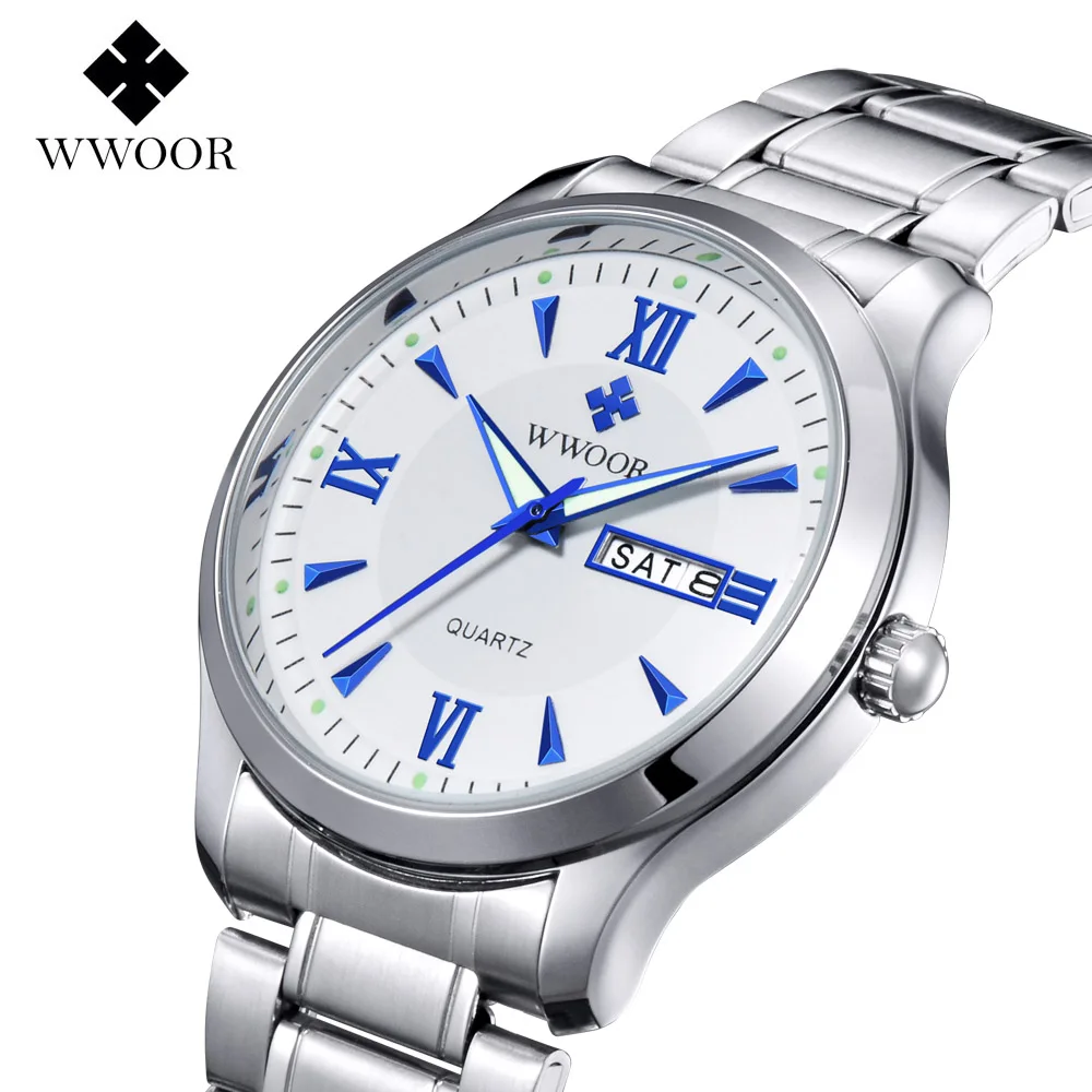 

Brand WWOOR Men's watches business quartz-watch orologio uomo quartz watch men vintage calendar relogio masculino