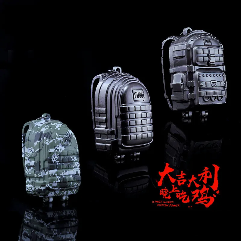  Game New Playerunknown's Battlegrounds knapsack Model PUBG Logo Keychain Pendant Cosplay accessorie