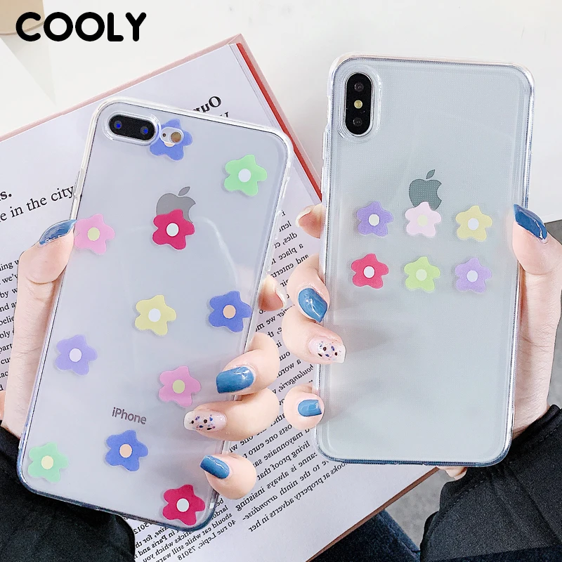 

COOLY Colorful Flower Case For Samsung Galaxy S9 S8 S10 Plus S10e Back Cover on Note 9 8 C9 C7 Pro Clear TPU Silicon Phone Coque