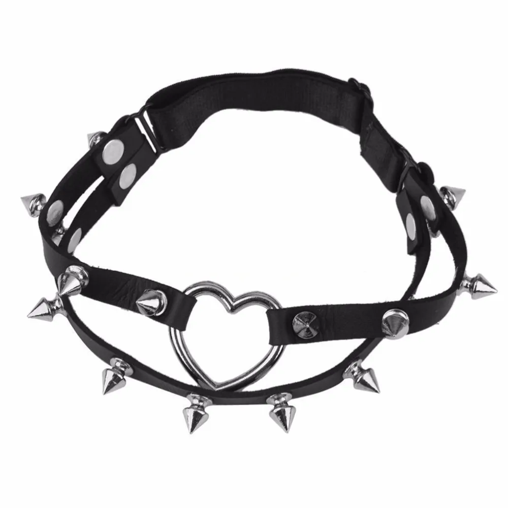 2016 Newest Sexy Studded Heart Garter Rivet Punk Goth Harajuku Handmade Garter Belt Leg Ring for women gift 3Colors