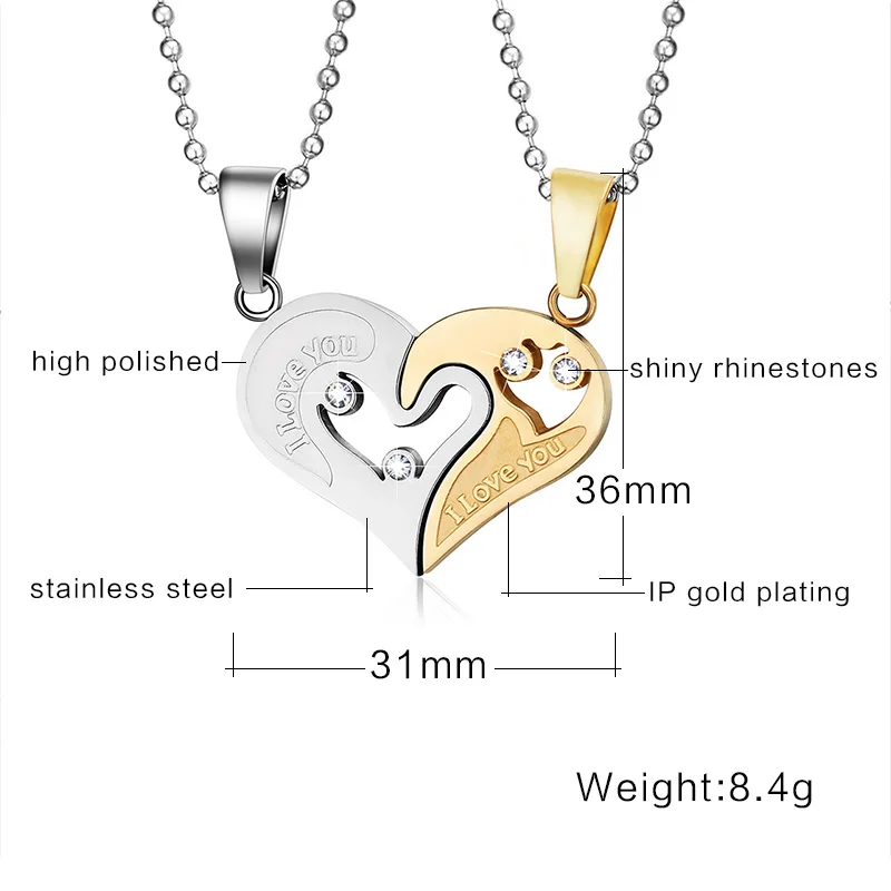 Женская цепочка с подвеской в виде сердца из нержавеющей стали|love necklace|fashion