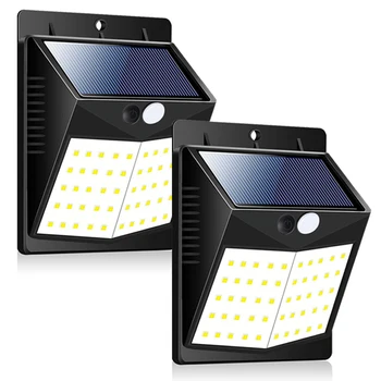 

2 Pack 50 LED Solar Light Outdoor Garden Human Sensor Automatic Lighting Waterproof Lights Double Sided Tape Luces Solares