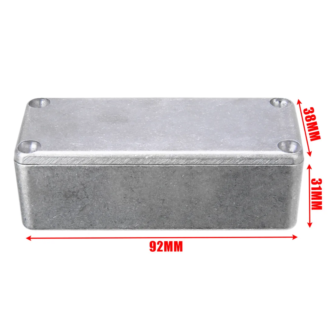 1pcs Silver Aluminium Enclosure Instrument Box Electronic Diecast Stompbox Project Box with 4 Steel Screws